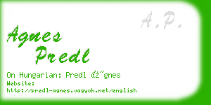 agnes predl business card